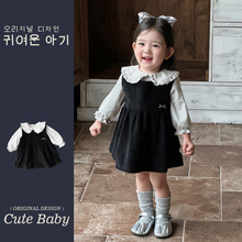 婴儿衣服春秋款韩版儿童秋季ins连衣裙打底衫两件套女宝宝A类衣服