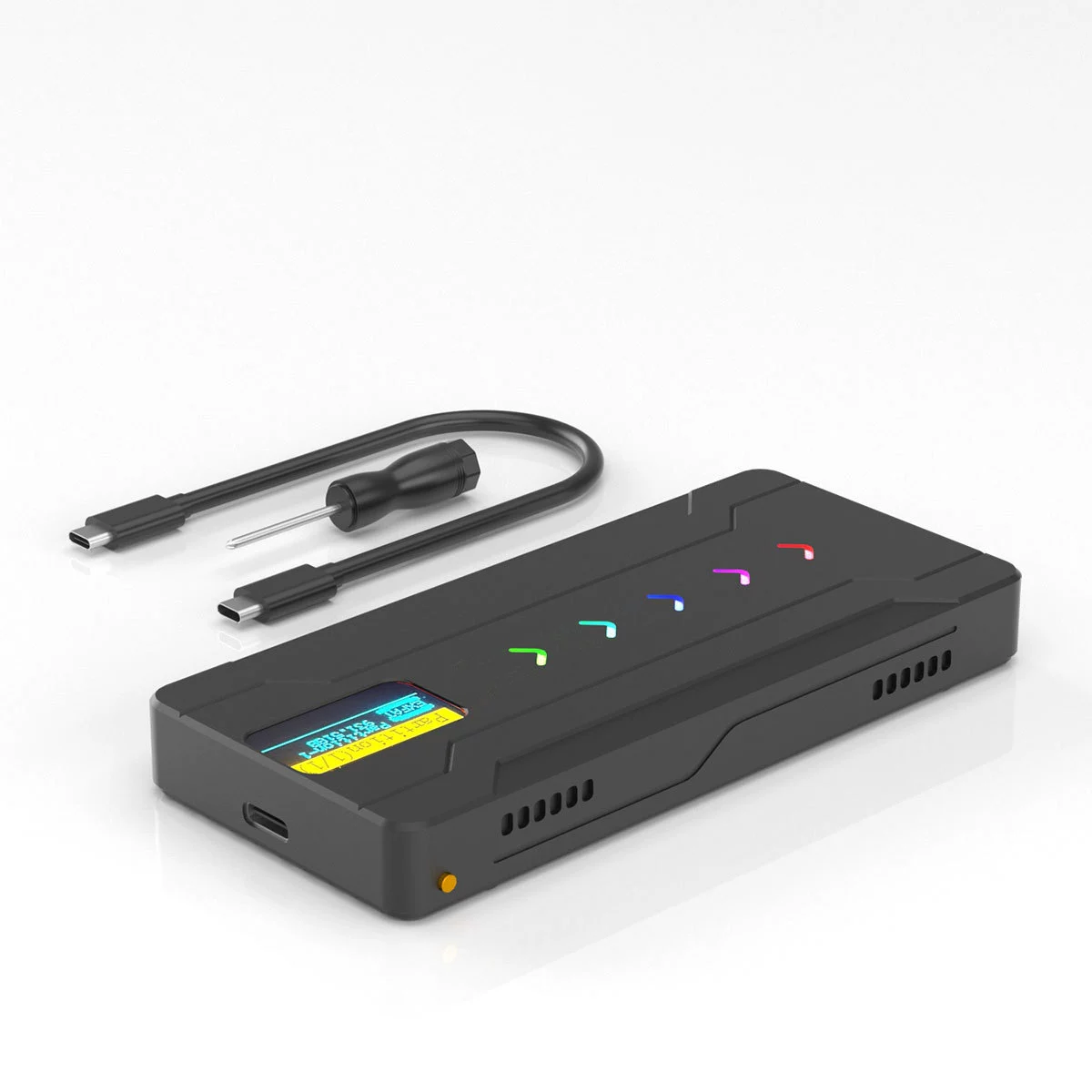 Cross -border wholesale M2 solid -state mobile hard disk box NVME/SATA dual protocol high -speed transmission USB3.2 hard disk box