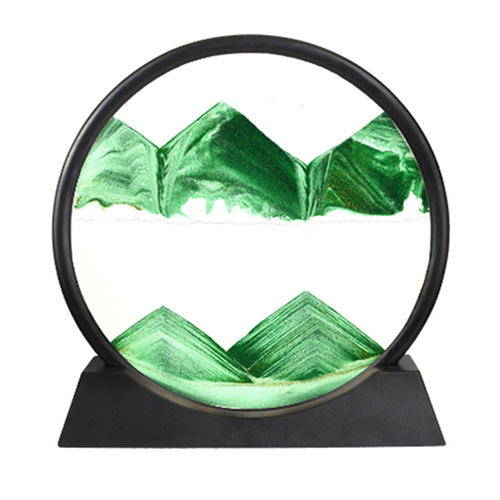 Factory direct sales 3D three-dimensional hourglass painting round glass crafts creative gifts desk decoration quicksand painting