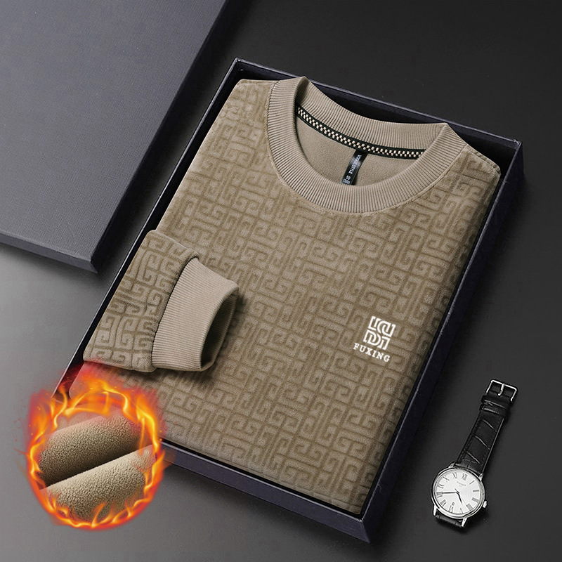 Tricot populaire velours épaissi pull pour hommes automne hiver nouveau Simple polyvalent à la mode fond pull pull hommes pull à capuche_voghion.com