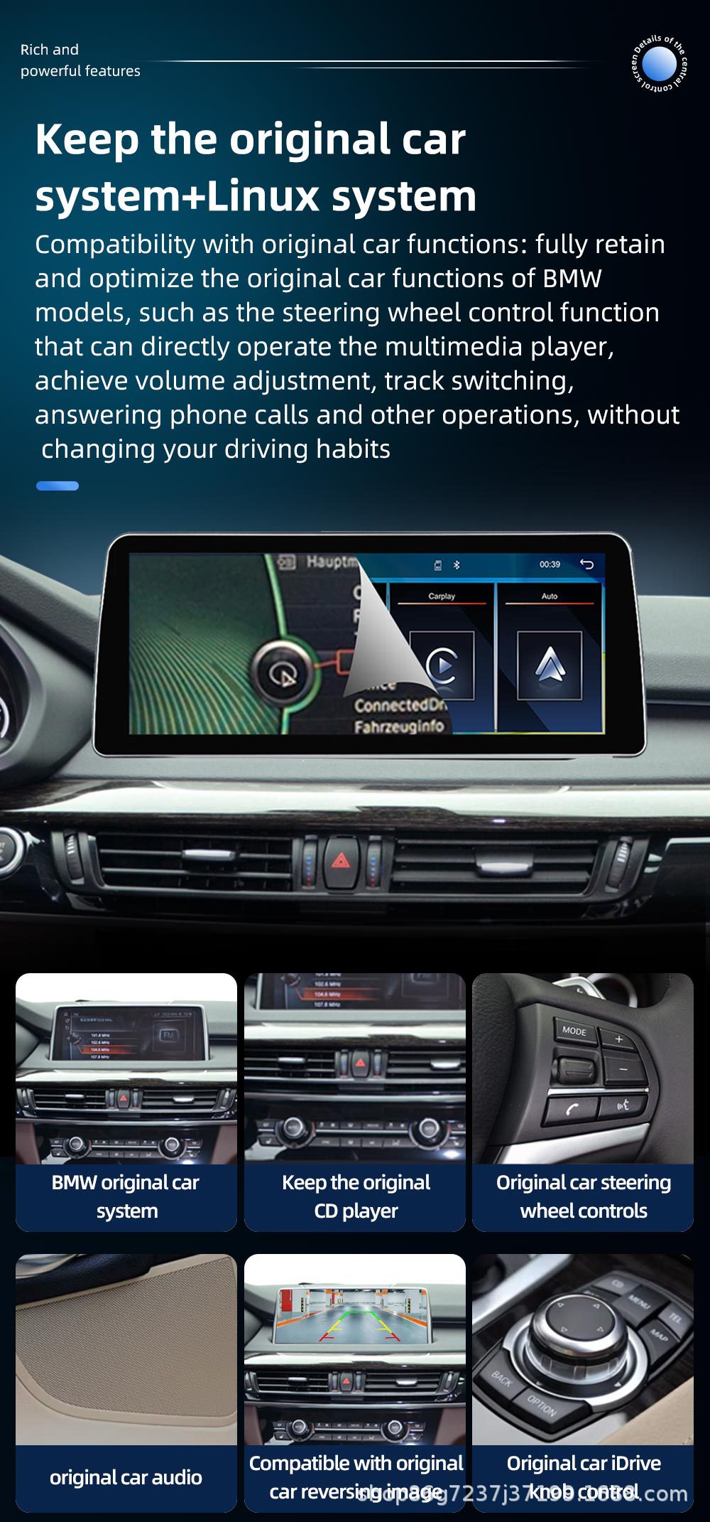 Suitable for Bmw X5 F15 10.25inch Car Radio Bluetooth Player Android Carplay Navigation