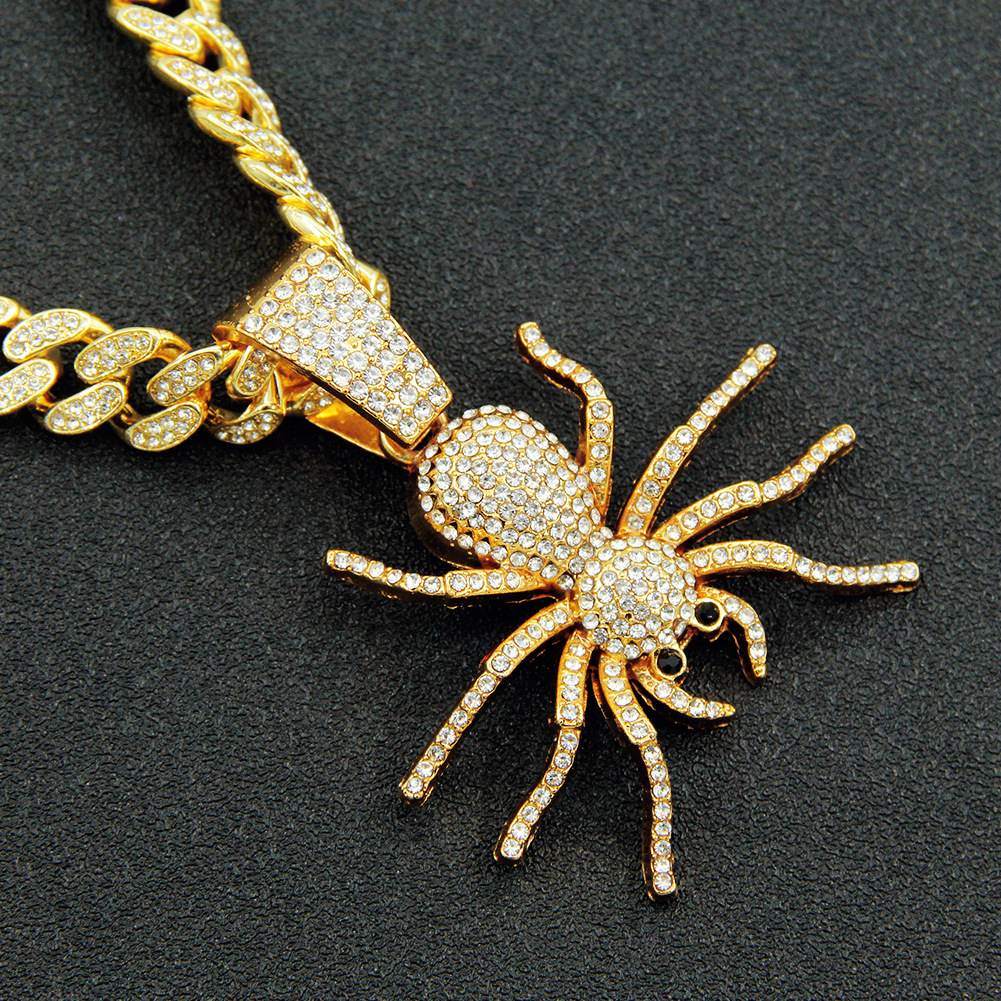 Street Exaggerated Personality Diamond Pendant Hip Hop Spider Necklace display picture 4