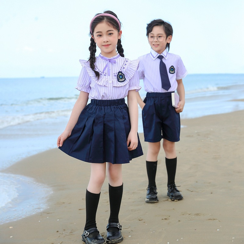 幼兒園園服夏款畢業照服校服套裝英倫風小學生班服六一表演出服