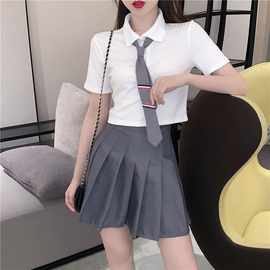 jk领带制服正版学院风班服套装百褶裙学生暗黑闺蜜装韩版两件套女