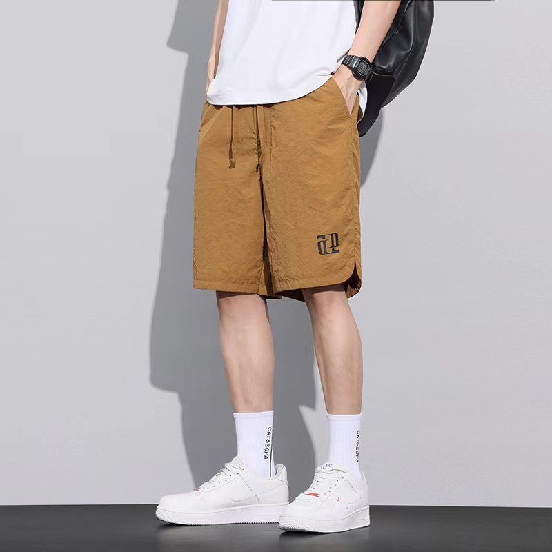 Camisas menos ropa nuevo verano suelto seda de hielo seda de hielo velocidad herramientas pantalones cortos delgados pantalones rectos casuales de cinco puntos