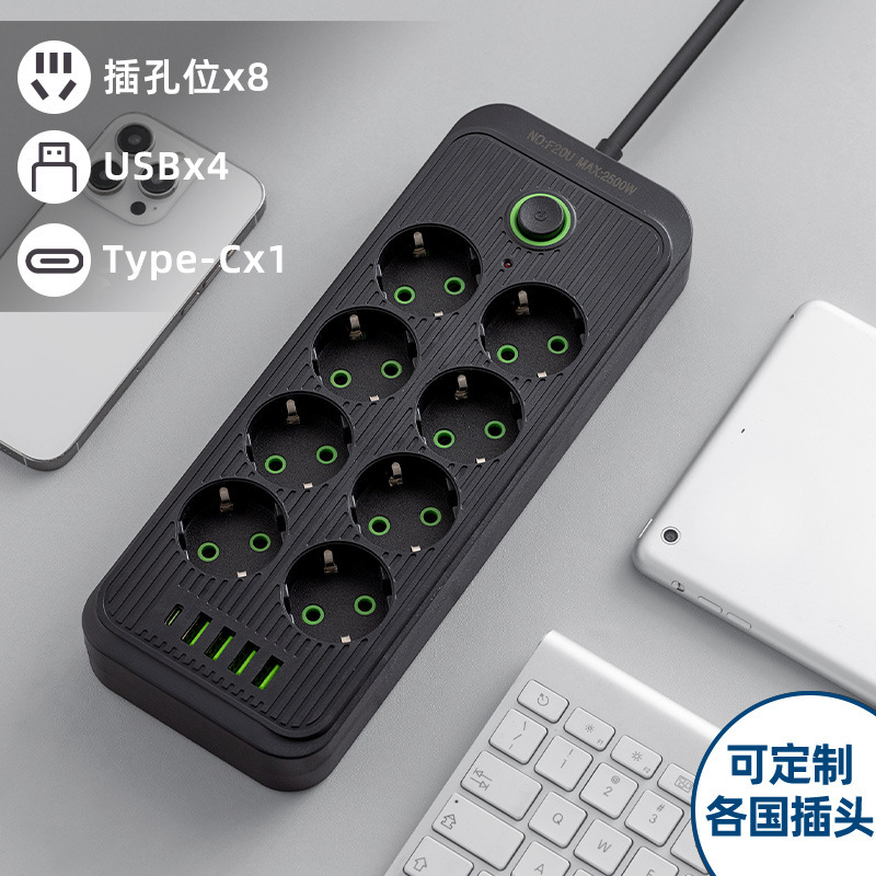 Tablero de enchufe estándar europeo enchufe especial de regulación Europea con interfaz USB interruptor alemán enchufe de oficina doméstica