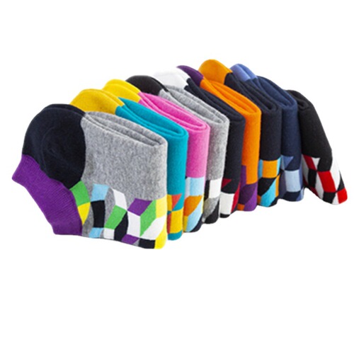 Spring and summer new men's socks trendy 9-color quadrilateral series men's European and American version boat socks men's socks casual socks wholesale