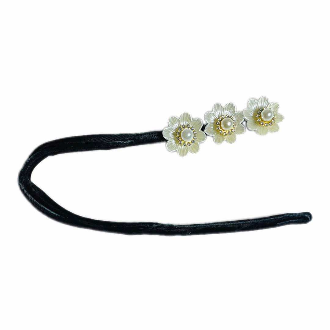 Strumento per lo styling con perle, accessorio per donna, fermaglio per chignon con cristalli e volume, elastico per capelli._voghion.com