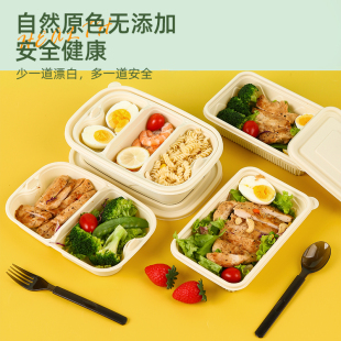Disposable Corn Starch-based Lunch Box Take-away Packaging Lunch Box Rectangular Degradable Fast Food Box Food Grade