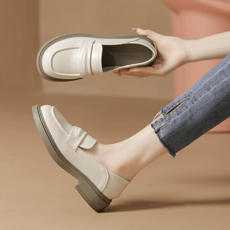 Туфли на толстом каблуке Lefu Женская весна 2025 Новый туфли на высоком каблуке