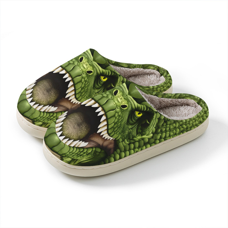 Foreign trade cotton slippers for men and women, cute cartoon animal print home slippers, POD cross-border JIT one-piece drop shipping Foreign trade cotton slippers for men and women, cute cartoon animal print home slippers, POD cross-border JIT one-piece drop shipping