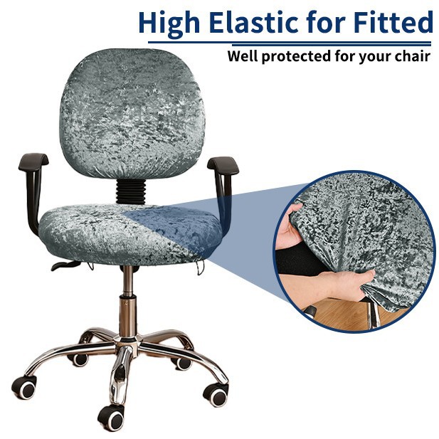 Transfronterizos color sólido elástico diamante seda cubierta de silla de escritorio cubierta de respaldo universal cubierta de asiento cubierta de taburete TEMU