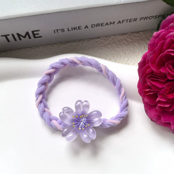 Purple woven hair rope