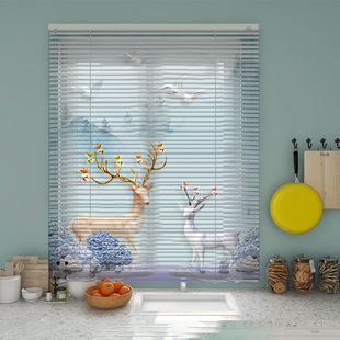Punch-free Aluminum Venetian Curtain Roller Shutter Shading Bedroom Living Room Sunshade Lifting Bedroom Bathroom Kitchen Bathroom