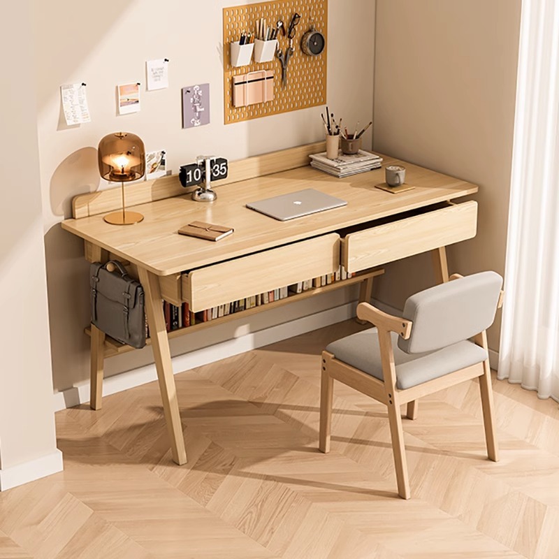 Desk Student Home Writing Desk Bedroom Solid Wood Leg Computer Desk Simple Rental House Desk Simple and Modern