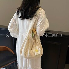 加厚220克棉麻编织包女包夏季慵懒风大容量草编包海边度假沙滩包