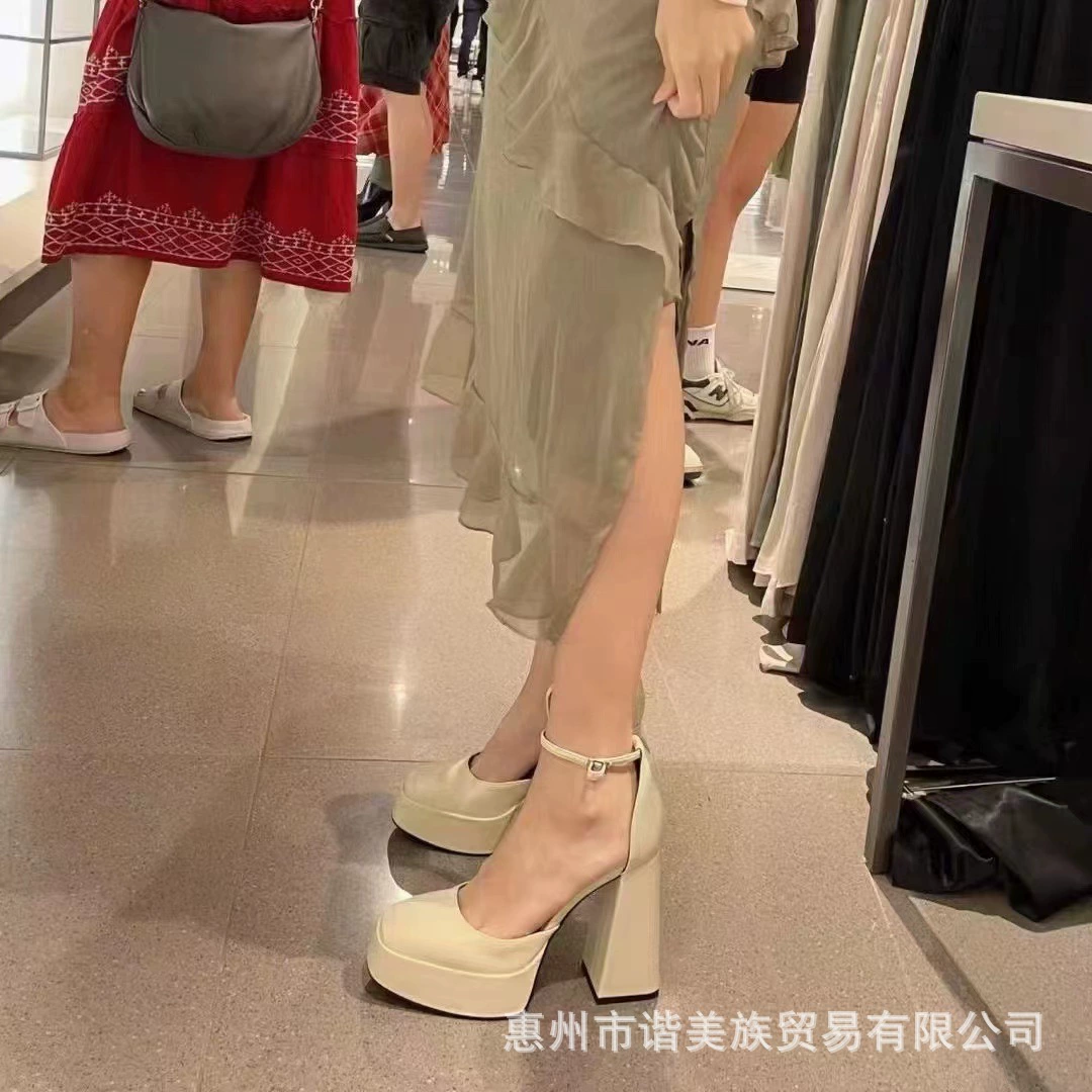 Balan Barbie Shoes новые женские ботинки осенью толстый каблук высокий каблук водостойкий Тайчунг айр Maryzhen одноточка