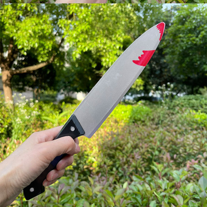塑料带血刀道具仿真塑料玩具刀COS装扮影视演出海盗刀西瓜刀道具-阿里巴巴