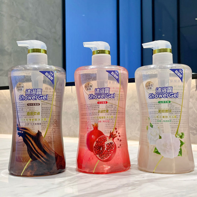 Large Capacity Camellia Shower Gel Red Pomegranate Fragrance Shower Gel Moisturizing Home Suit Ebony Rose Bath Gel