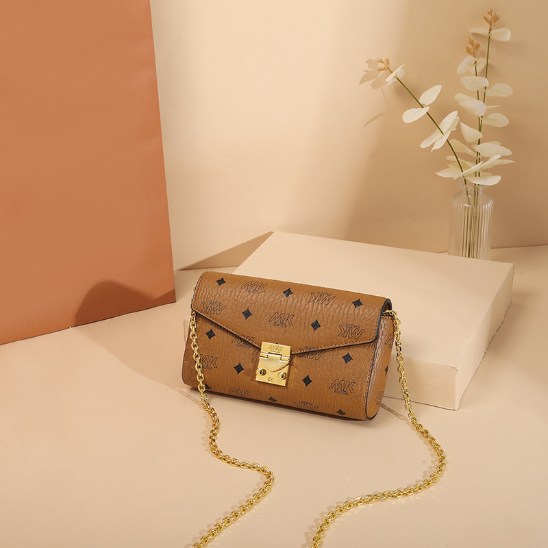 MAGIC KING MK Fashion Genuine Leather Women's Bag Chain Bag High-end Shoulder Crossbody Bag Women's Stylish Clutch Bag