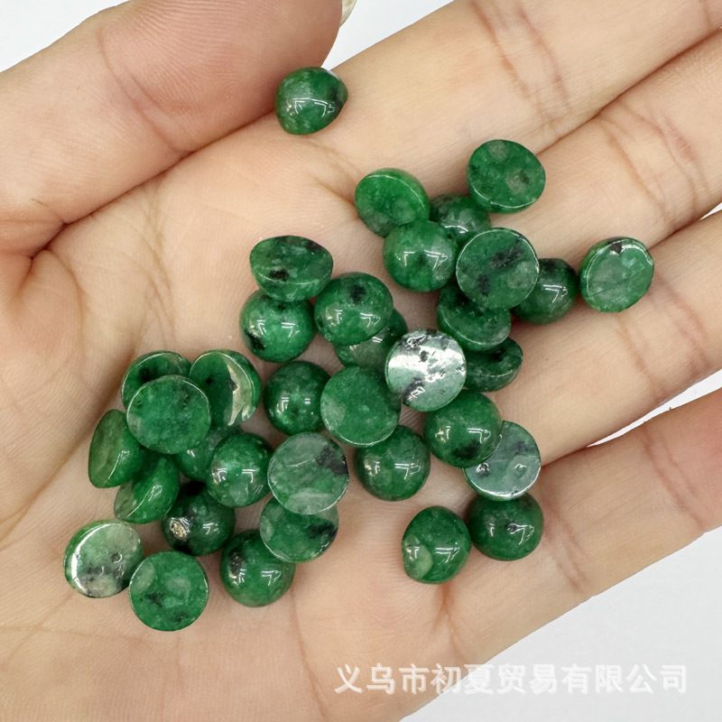 速売通爆金8mm天然石半円形戒面石パッチdiyビーズ部品卸売り