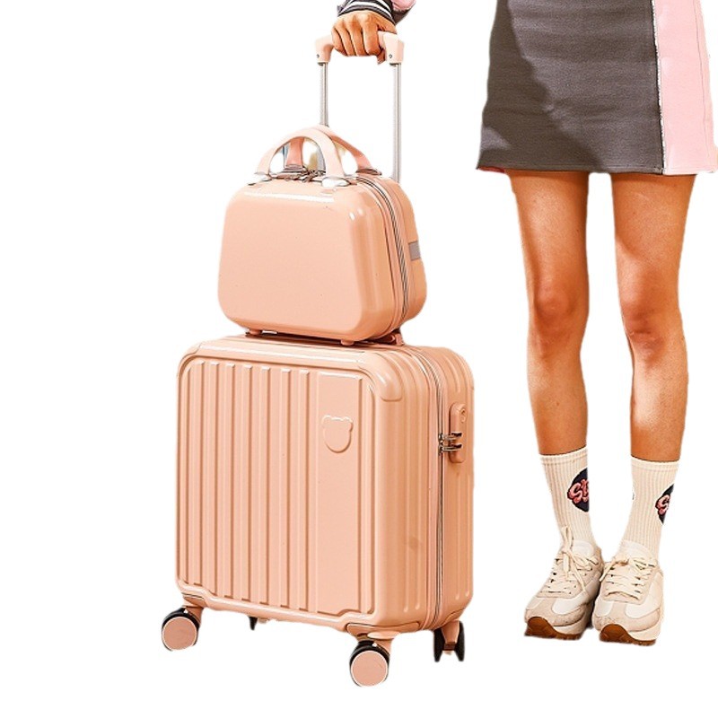 Fuente del fabricante maleta de embarque de 18 pulgadas oso linda maleta pequeña maleta con contraseña maleta trolley maleta de cuero para niñas
