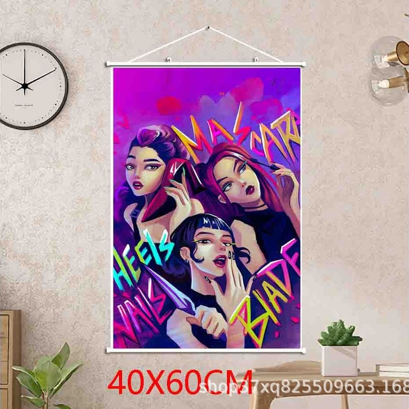 动画kpop demon hunters猎魔女团挂画卷轴墙画40X60CM|undefined