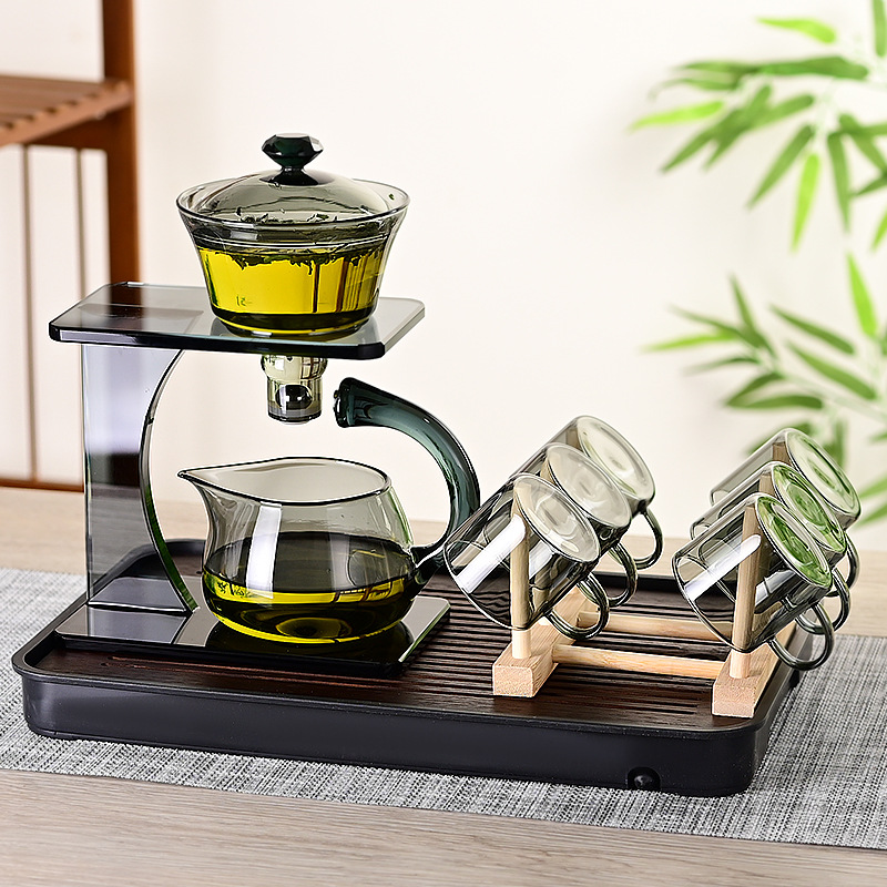 Heart-to - heart impresión hervidor de té semiautomático set tetera de vidrio set kung fu tetera de té tipo magnetismo set completo