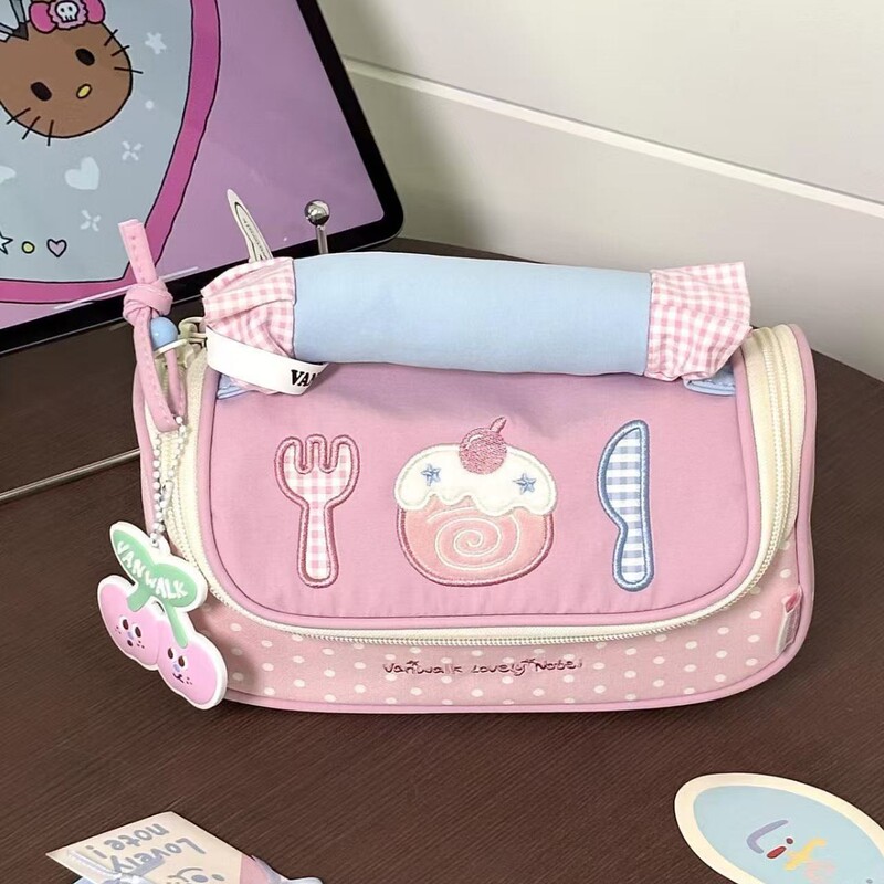 马卡龙色系化妆包ins风高颜值少女心手提收纳袋女学生文具收纳包|undefined