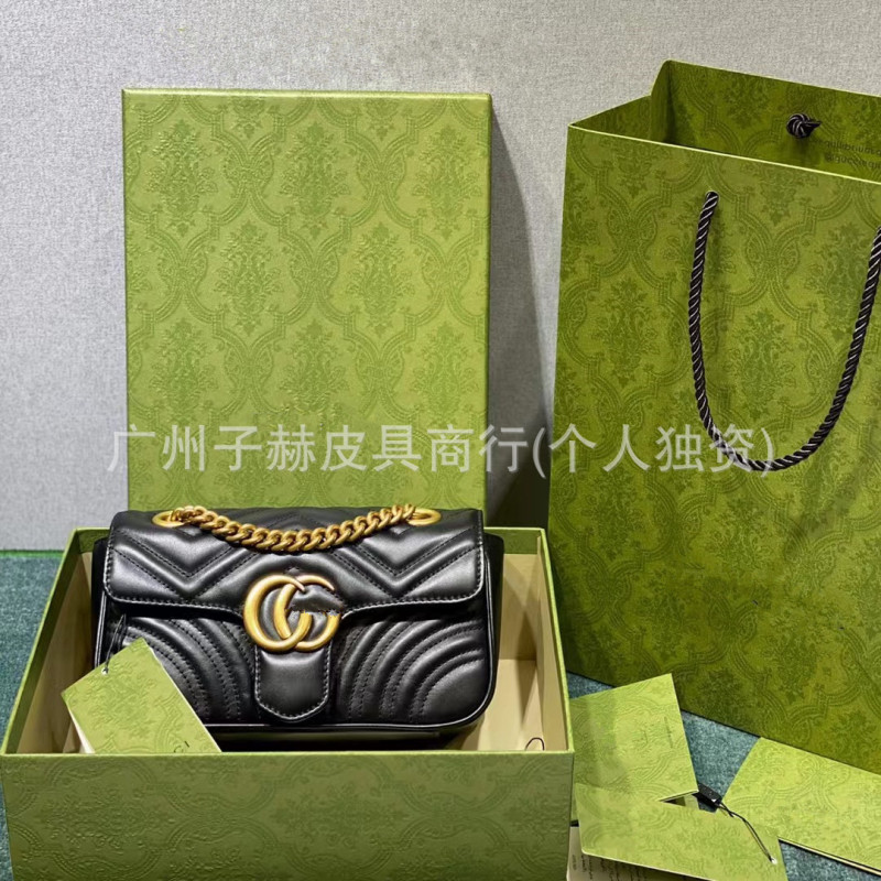 高版原工場の皮馬蒙包ミニシングル肩斜めチェーンバッグトランペット愛包真皮酒神鞍女包|undefined