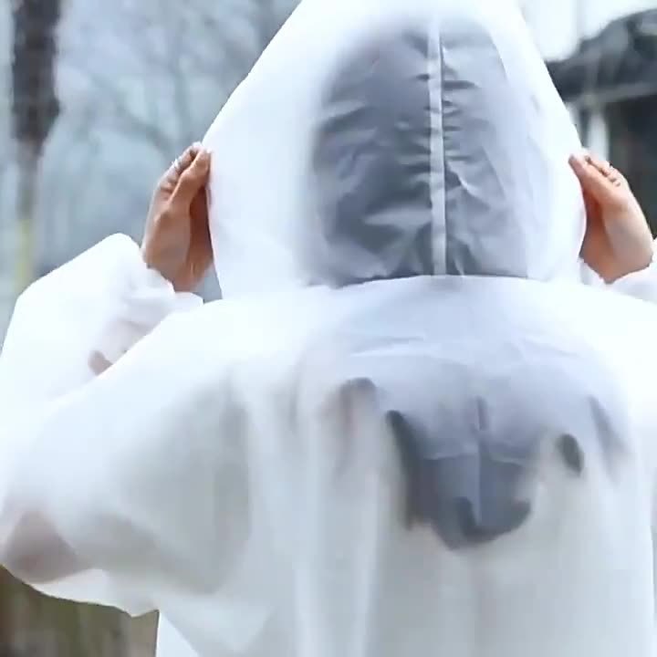 Impermeable EVA Impermeable grueso no desechable para adultos Caminata al aire libre conveniente de una pieza Impermeable portátil