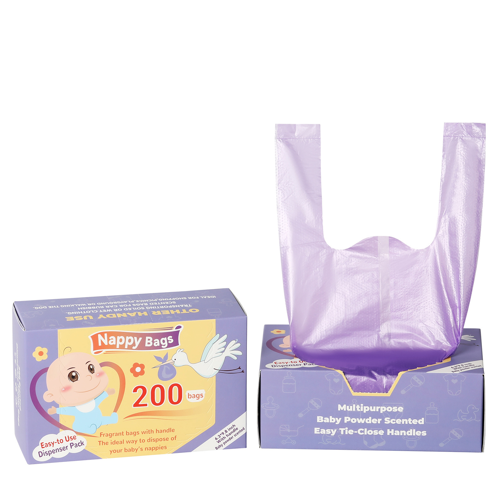 Bolsas de basura de mesa calientes transfronterizas bolsas de pañales desechables bolsas de basura para bebés bolsas de basura para pañales