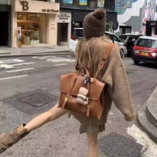 小众设计大容量公文包包女2025春夏英伦复古双肩包学院风手提背包