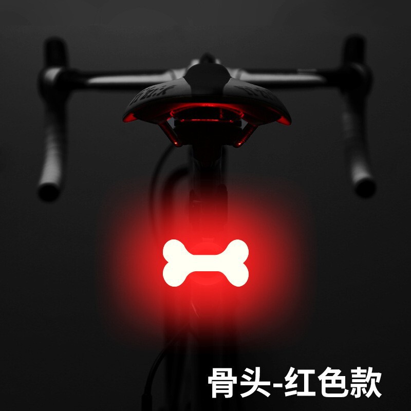 自行车创意尾灯多种图案七彩高亮夜间骑行配件警示灯智能刹车尾灯|undefined