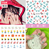 Cartoon cute nail stickers for nails, fruit oil, fake nails, South Korea, with little bears, flowered, wholesale