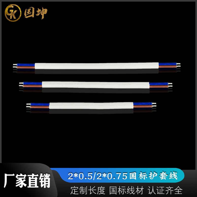 2*0.5/0.75mm National Standard Sheathed Cable Two-Core Flat Wire Led Power Input Cable Dc Lighting Environmentally Friendly