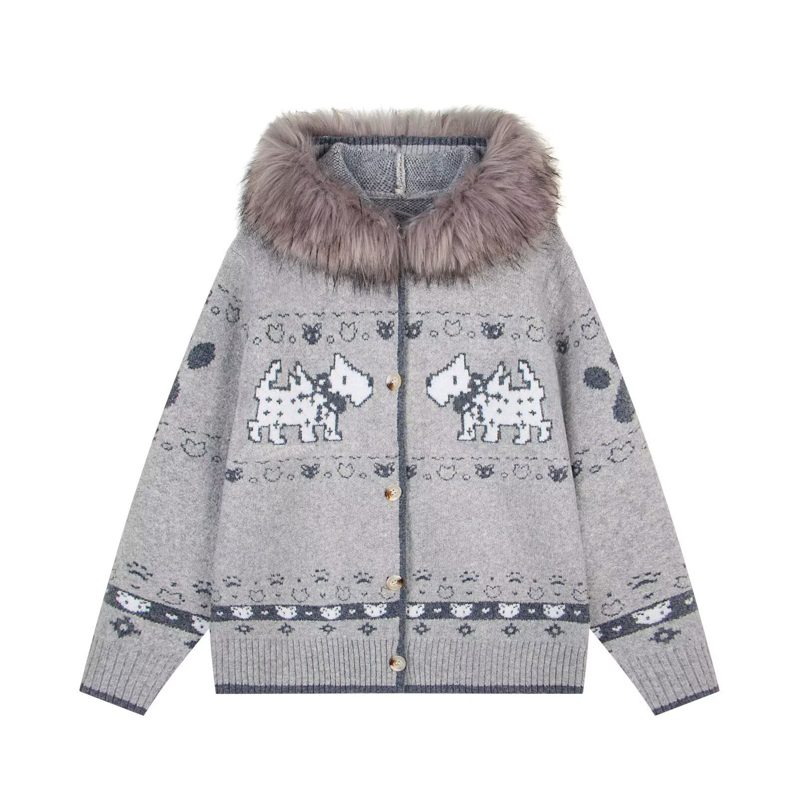 Fairy Island Jacquard caricatura perros camisetas de punto suéter hombre perecío otoño invierno caliente fábrica transfronteriza al por mayor