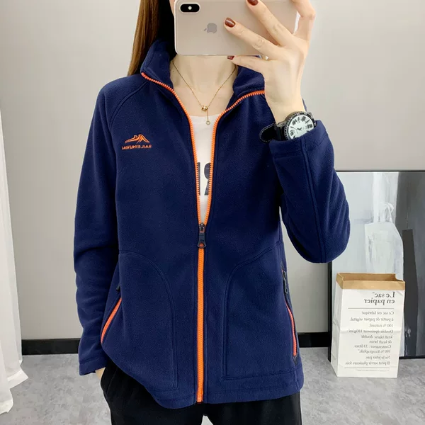 22R01 New Fleece Coat Polar Fleece Coat Warm Windproof Velvet Thickened Autumn and Winter Outdoor Sports Running