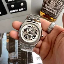 方形创意黑科技镂空非机械男士手表学生帅气休闲高级感防水石英表