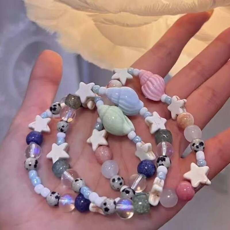 Vacation Conch Star Ceramic Beaded Bracelet Women's Light Luxury Niche Exquisite Bracelet Girlfriend High-value Student Bracelet Vacation Conch Star Ceramic Beaded Bracelet Women's Light Luxury Niche Exquisite Bracelet Girlfriend High-value Student Bracelet