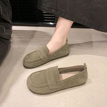 平底豆豆鞋女复古百搭孕妇2025春秋新款冬牛筋软底懒人妈妈鞋