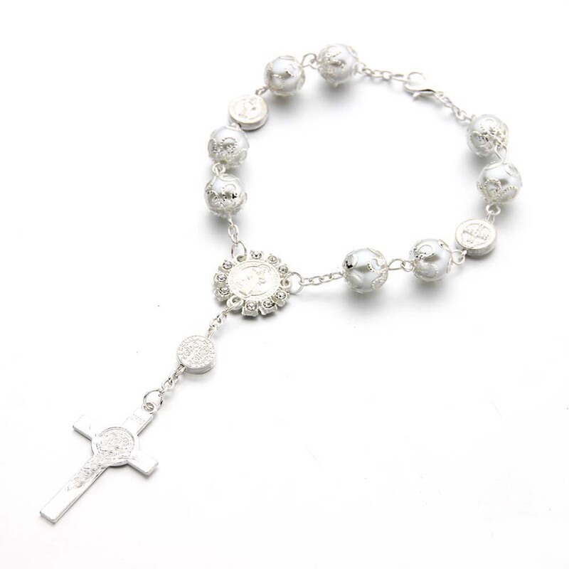 10mm Glass Pearl with Tori Bracelet Beaded Bracelet Curved Needle Bracelet