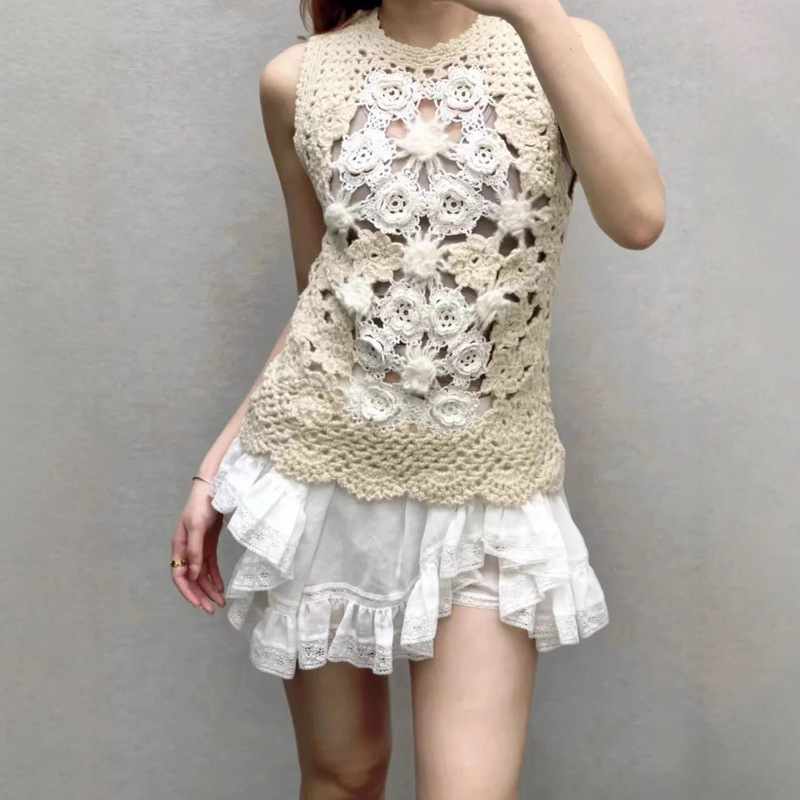 【Special Offer, No Returns or Exchanges】Patchwork Three-Dimensional Crochet Tank Top, Heavy-Duty Gentle Fabric 【Special Offer, No Returns or Exchanges】Patchwork Three-Dimensional Crochet Tank Top, Heavy-Duty Gentle Fabric