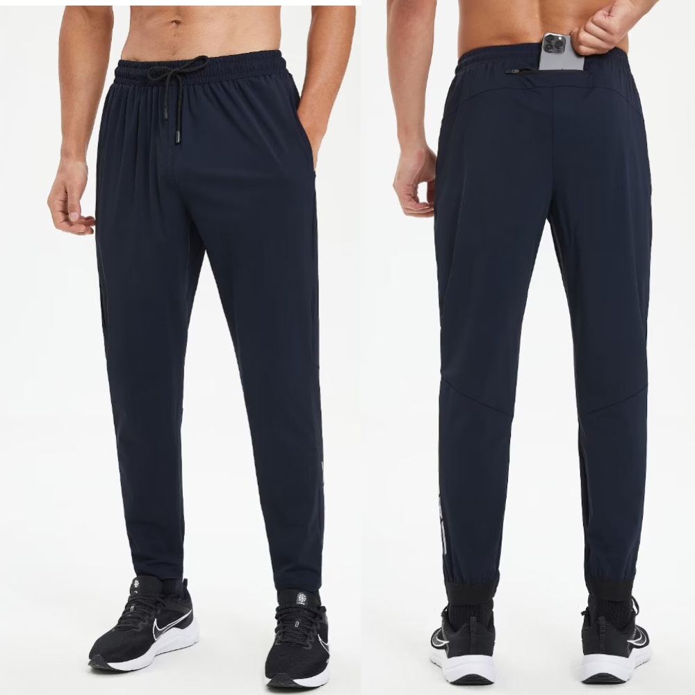Pantalones deportivos de verano para hombre Lulu, pantalones largos de running transpirables de secado rápido, de seda helada elástica, para fitness, dropshipping transfronterizo