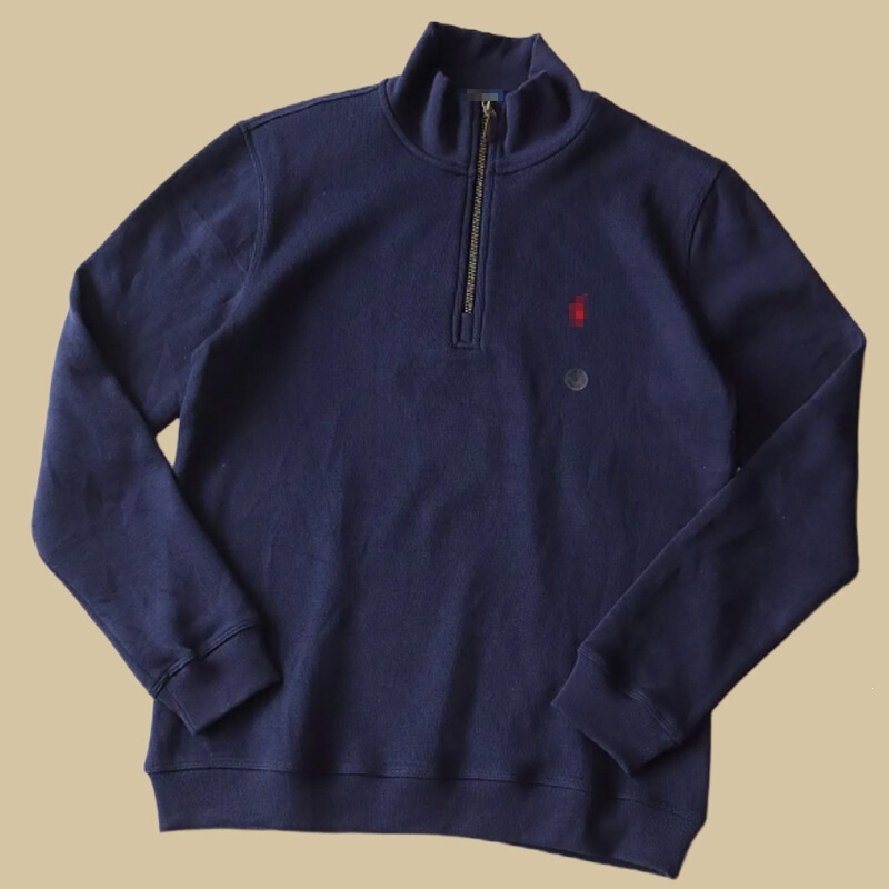 Cross-border supply of seven-color RL Ralph Lauren logo half-zip high-neck long-sleeve knit sweatshirt for men and women