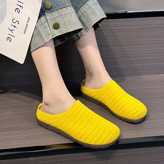 Baotou Half Slippers Women's 2025 Summer New Outfit French Retro Sandals and Slippers Breathable Birkenstocks Half Slippers Women