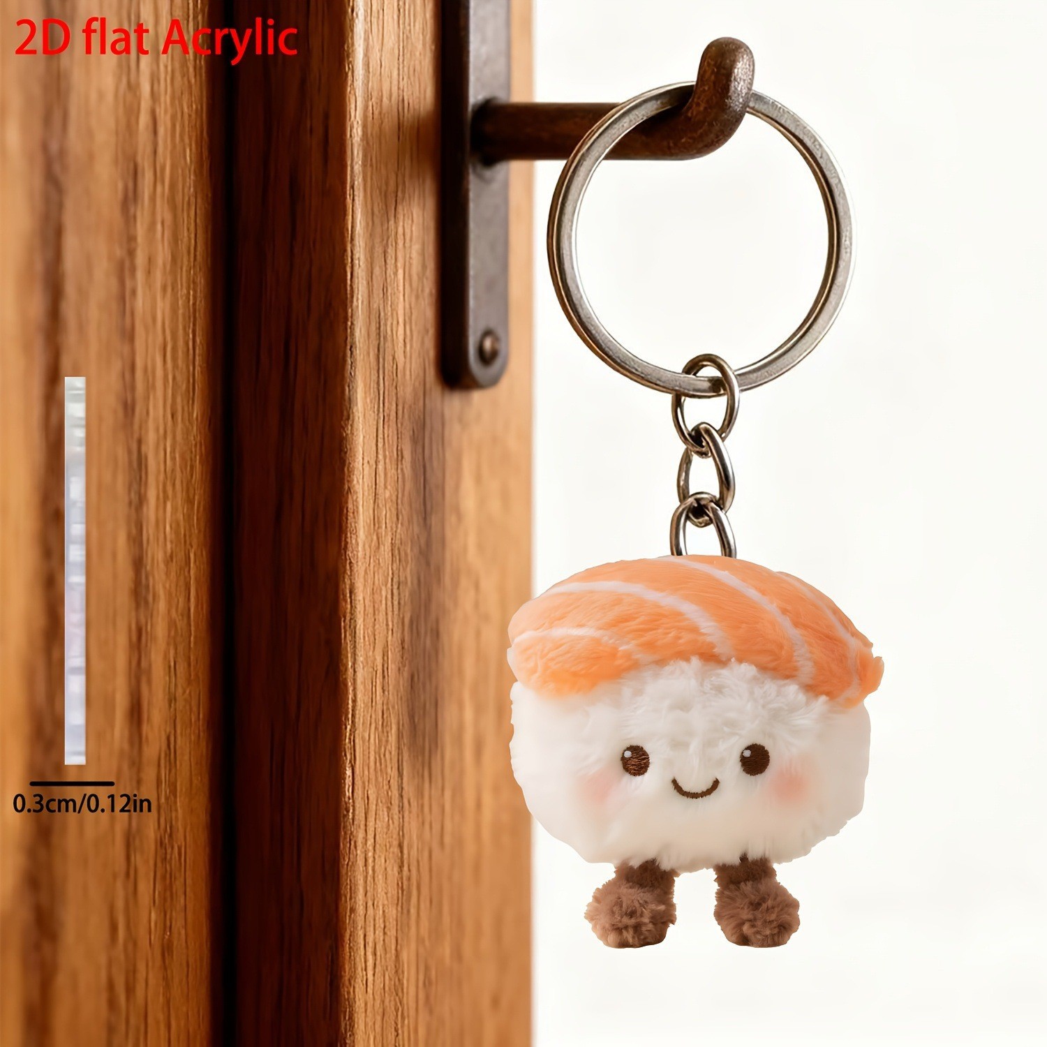 Colgante acrílico plano transfronterizo adorable diseño de sushi llavero mochila colgante regalo de fiesta