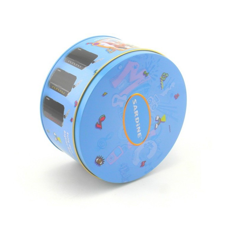 蓝牙音箱包装盒 圆形蓝牙耳机铁罐 圆形铁罐生产厂家