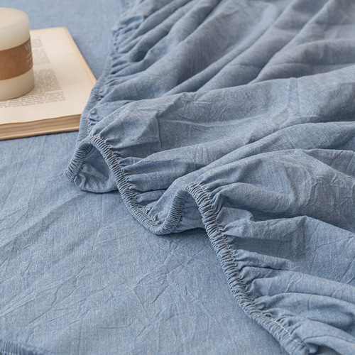 Fitted sheet single piece washed cotton pure bedspread sheet Simmons mattress dustproof protective cover cover all-inclusive anti-slip mattress cover