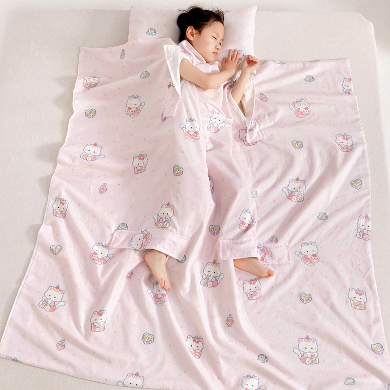 夏用子供用寝袋、赤ちゃん用薄手綿ガーゼ、中型および大型の子供用ベビーアンチキックキルト、オールシーズン対応|undefined